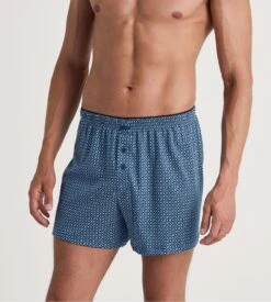 Calida Pottery Blue Graphic - Cotton Choice 100% Coton Supima Caleçon Flottant Boutonné