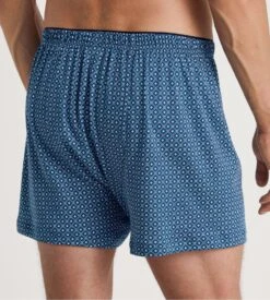 Calida Pottery Blue Graphic - Cotton Choice 100% Coton Supima Caleçon Flottant Boutonné -Lingerie Sipp calecon h flottant court boutonne 435 pottery blue bleu 3