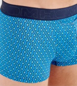 Hom Boxer HO1 CAMERON Blue Print – Art Deco Geometric Horizontal Opening Trunk -Lingerie Sipp cameron ho1 boxer h i0bi blue print bleu 4