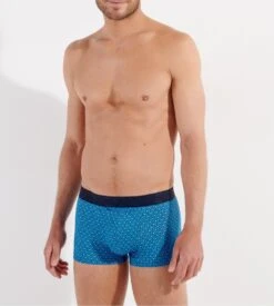 Hom Boxer HO1 CAMERON Blue Print – Art Deco Geometric Horizontal Opening Trunk -Lingerie Sipp cameron ho1 boxer h i0bi blue print bleu 6
