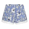 Lise Charmel Cap au Levant Marine & Blanc – Short Imprimé Floral avec Dentelle Leavers
