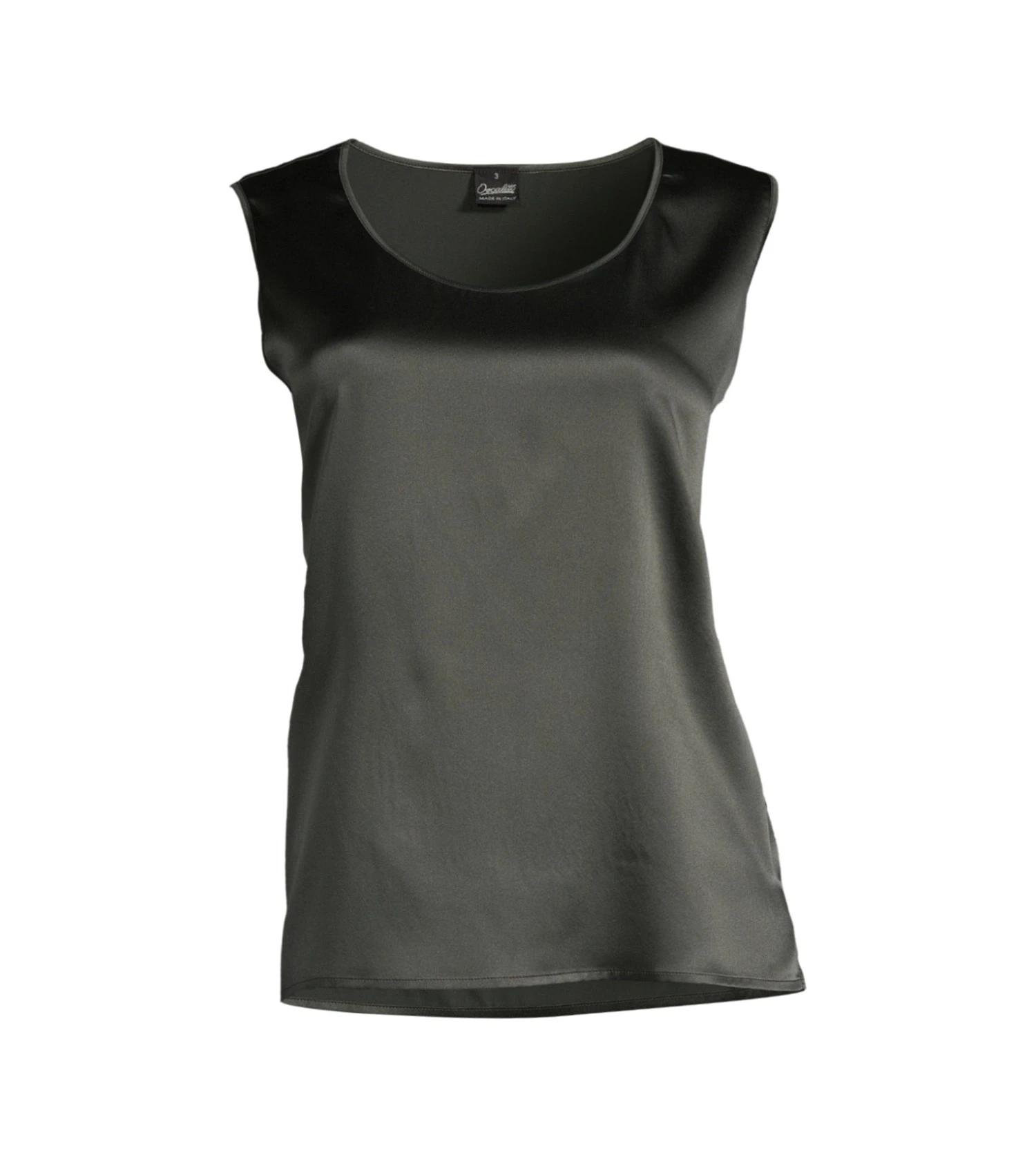 Caraco Oscalito Bosco en Satin de Soie Stretch - Top de Luxe Sans Manches Vert Forêt 4 Caraco Oscalito Bosco en Satin de Soie Stretch - Top de Luxe Sans Manches Vert Forêt – Image 2