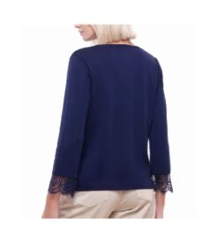 Oscalito Cardigan Bleu en Fil d'Écosse et Dentelle de Calais Chantilly - Gilet Luxe Femme 15 Oscalito Cardigan Bleu en Fil d'Écosse et Dentelle de Calais Chantilly - Gilet Luxe Femme -Lingerie Sipp cardigan coton dentelle chantilly 456 bleu 6