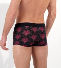 Hom Boxer Court Carlyle – Imprimé Art Déco Bordeaux, Or et Noir en Microfibre Soyeuse -Lingerie Sipp carlyle boxer p0zq bordeaux print p0zq bordeaux print 3