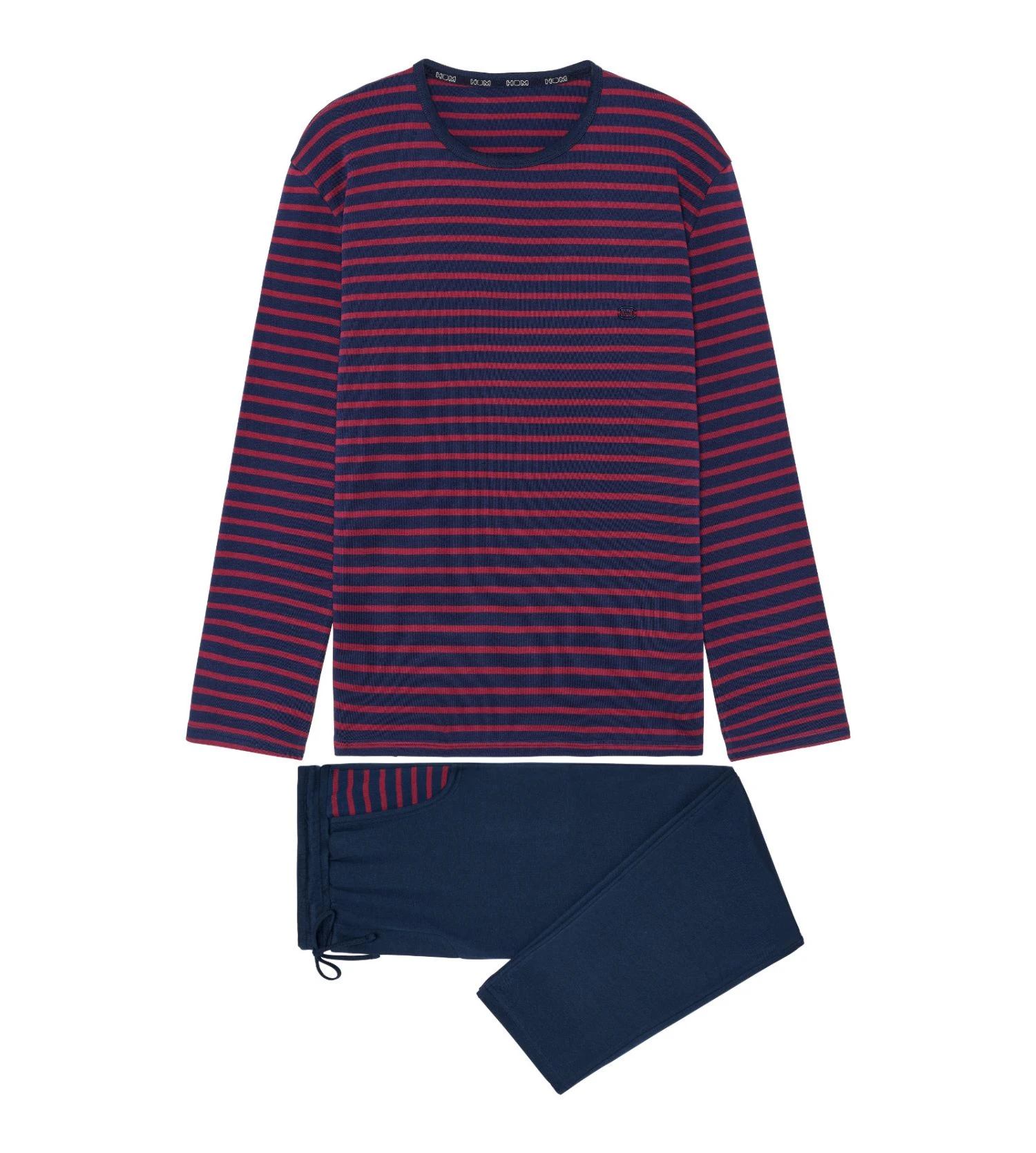 Pyjama Long à Rayures Bordeaux/bleu Pour Homme Carson 4 Pyjama Long à Rayures Bordeaux/bleu Pour Homme Carson – Image 2