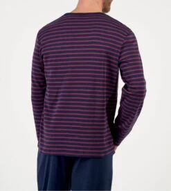 Pyjama Long à Rayures Bordeaux/bleu Pour Homme Carson 11 Pyjama Long à Rayures Bordeaux/bleu Pour Homme Carson -Lingerie Sipp carson pyjama rayures homme 3
