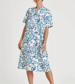 Calida Chemise De Nuit Femme Soft Cotton Blue Topaz