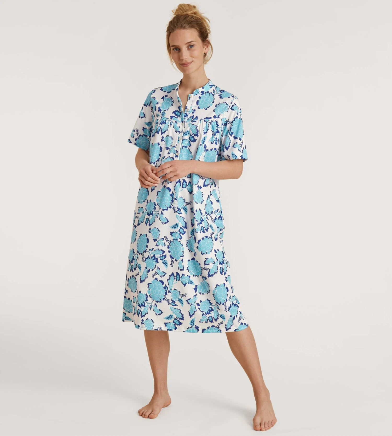 Calida Chemise de Nuit Soft Cotton Blue Topaz – Coton Interlock 110 cm 7 Calida Chemise de Nuit Soft Cotton Blue Topaz – Coton Interlock 110 cm – Image 5