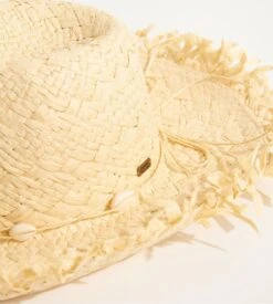 Banana Moon Écru Straw with Shell Accents - Resedo Hesperia Wide Brim Capeline -Lingerie Sipp chapeau capeline ecru mha11 2