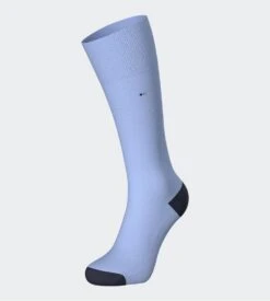 Eden Park Sky Blue with Navy Trim – Pink Bowtie Logo Cotton Sporty Chic Socks