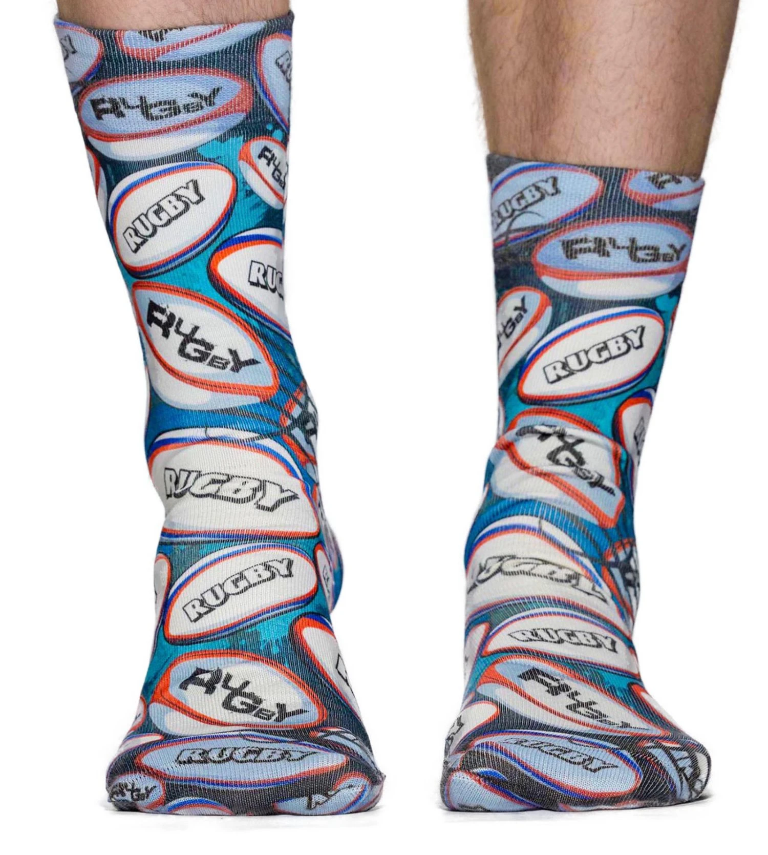 Wigglesteps Rugby Print Men's Socks - Organic Cotton Breathable Novelty Socks 4 Wigglesteps Rugby Print Men's Socks - Organic Cotton Breathable Novelty Socks – Image 2