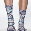 Wigglesteps Rugby Print Men's Socks - Organic Cotton Breathable Novelty Socks 2 Wigglesteps Rugby Print Men's Socks - Organic Cotton Breathable Novelty Socks -Lingerie Sipp chaussettes mixtes rugby imprime multicolore