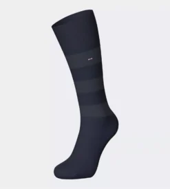 Eden Park Chaussettes Rayées Bleu Marine/gris Pour Homme En Coton