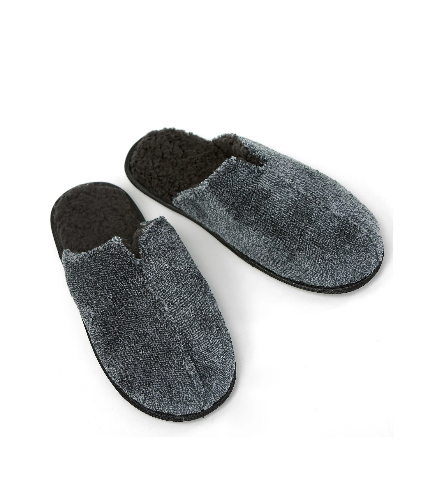 Chaussons Chauds Homme Uni 019 Noir 3 Chaussons Chauds Homme Uni 019 Noir