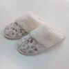 Chaussons Femme Chaud Hiver Imprimé Léopard Gris -Lingerie Sipp chaussons dame vison vison