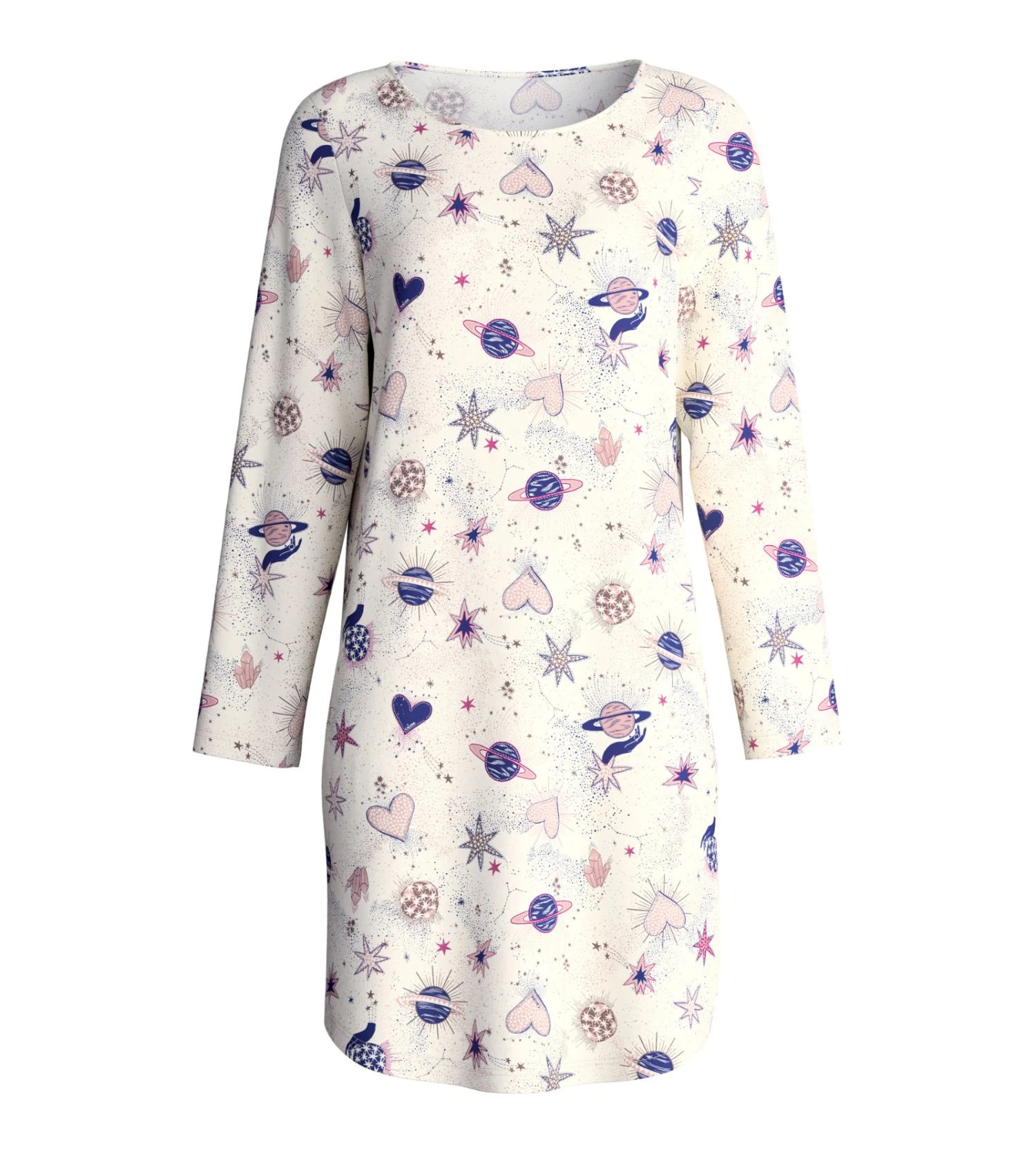 Calida Charm Cream Favourites Universe – Chemise de Nuit Manches Longues en Coton Bio 4 Calida Charm Cream Favourites Universe – Chemise de Nuit Manches Longues en Coton Bio – Image 2