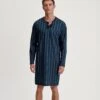 Calida Chemise De Nuit Homme à Rayures Relax Imprint Insignia Blue -Lingerie Sipp chemise de nuit homme insignia blue