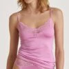 Calida Sensual Secrets Débardeur à Bretelles Rose Bubble Gum – Top Dentelle Coton et Viscose -Lingerie Sipp chemise dentelle sensual secrets bubble gum pink