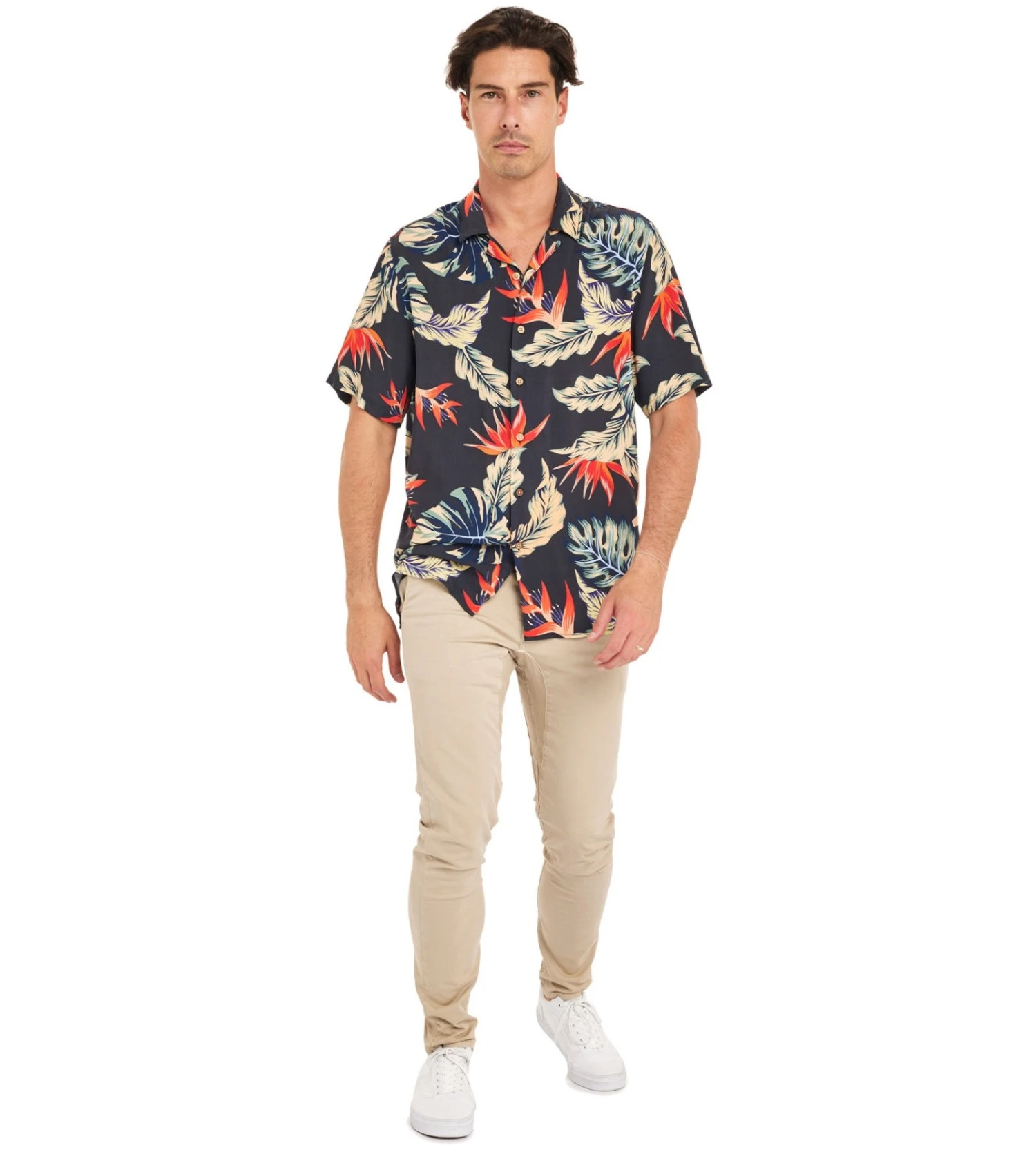 PULLIN Night Jungle Black Tropical Print – Short Sleeve Hawaiian Viscose Shirt 5 PULLIN Night Jungle Black Tropical Print – Short Sleeve Hawaiian Viscose Shirt – Image 3