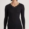 Calida T Shirt Manches Longues Silky Wool Joy Noir