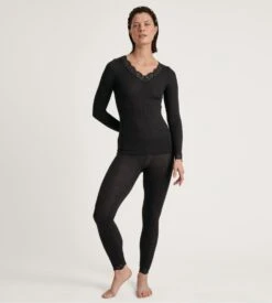 Calida T Shirt Manches Longues Silky Wool Joy Noir 13 Calida T Shirt Manches Longues Silky Wool Joy Noir -Lingerie Sipp chemise ml dent v 996 black 5