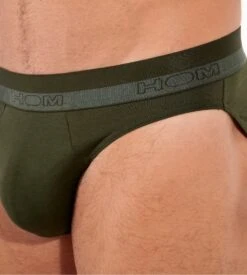 HOM Mini Slip Vert Kaki Classic – Sous-vêtement Confortable en Coton et Modal 10 HOM Mini Slip Vert Kaki Classic – Sous-vêtement Confortable en Coton et Modal -Lingerie Sipp classic mini briefs 00dk dark khaki 2