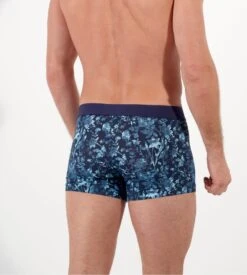 Hom Compiègne Boxer Court Imprimé Floral Bleu – Sous-vêtement Soyeux avec Ceinture Microfibre Confort -Lingerie Sipp compiegne boxer briefs p0ra navy print p0ra navy print 2