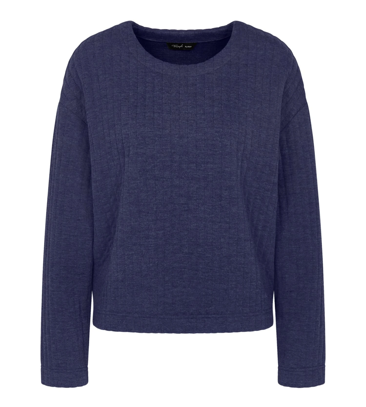 Triumph Pull Cozy Comfort Bleu Foncé - Sweat Matelassé Col Rond Femme 4 Triumph Pull Cozy Comfort Bleu Foncé - Sweat Matelassé Col Rond Femme – Image 2