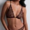 Aubade Soutien Gorge Triangle Sans Armatures Au Motif Animalier Crazy In Love Satin Brown -Lingerie Sipp crazy in love bralette triangle satin brown