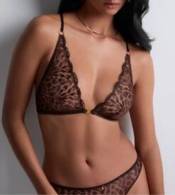 Aubade Soutien Gorge Triangle Sans Armatures Au Motif Animalier Crazy In Love Satin Brown