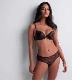 Aubade Soutien Gorge Push-up Motif Animalier Crazy In Love Satin Brown -Lingerie Sipp crazy in love soutien gorge push up satin brown 7