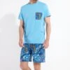 Pyjama Court Homme HOM Cyril - Coton Jersey Bleu & Imprimé Psychédélique 2 Pyjama Court Homme HOM Cyril - Coton Jersey Bleu & Imprimé Psychédélique -Lingerie Sipp cyril pyj court u p0bi blue print bleu