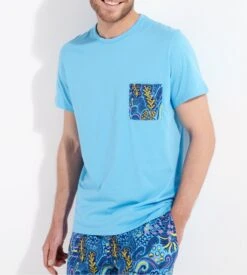 Hom Pyjama D'été En Coton CYRIL Blue Print -Lingerie Sipp cyril pyj court u p0bi blue print bleu 7