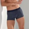 HOM Boxer HO1 Cyrus Navy Geometric Print - Ultra-Soft Horizontal Opening Trunk -Lingerie Sipp cyrus boxer ho1 i0ra navy print bleu