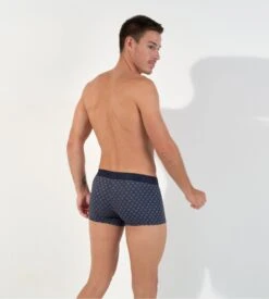 HOM Boxer HO1 Cyrus Navy Geometric Print - Ultra-Soft Horizontal Opening Trunk 9 HOM Boxer HO1 Cyrus Navy Geometric Print - Ultra-Soft Horizontal Opening Trunk -Lingerie Sipp cyrus boxer ho1 i0ra navy print bleu 3
