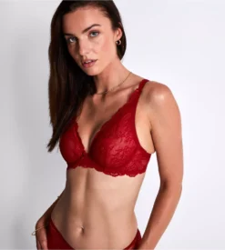 Aubade Soutien-gorge Triangle Plunge Danse Des Sens Irresistible Red -Lingerie Sipp danse des sens sg triangle plunge irresistible red 5