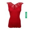 Top En Coton Et Tulle Brodé Rouge -Lingerie Sipp debardeur en coton et tulle brode 664 rouge