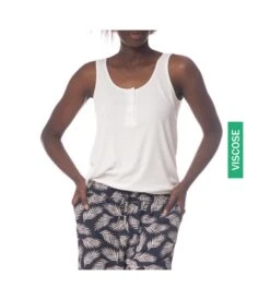 Débardeur Maille Fine à 3 Boutons BLANC