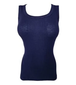 Débardeur En Coton Précieux Côtelé Deep Blue