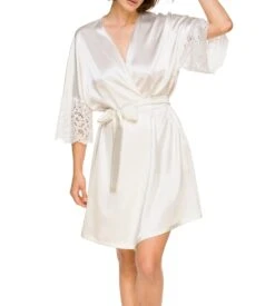 Déshabillé En Satin Sonia Crème