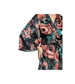 Déshabillé Kimono En Satin Fiorella IMPRIME -Lingerie Sipp deshabille kimono en satin fiorella imprime 1