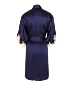 Déshabillé Splendeur Soie MARINE OR -Lingerie Sipp deshabille splendeur soie marine or 3