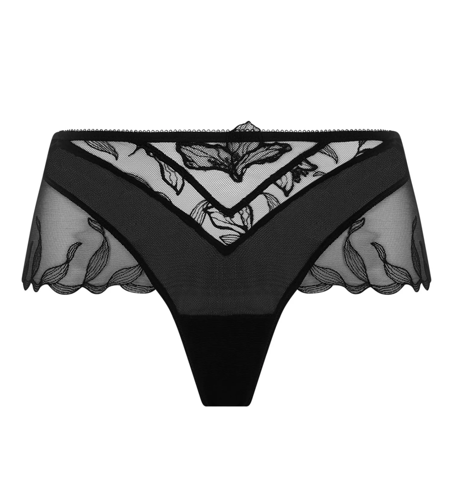 Shorty Noir En Tulle Brodé Désir De Venise 4 Shorty Noir En Tulle Brodé Désir De Venise – Image 2