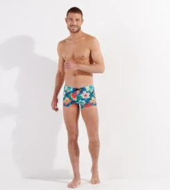 Hom Boxer De Bain Dino Imprimé Bleu Turquoise Print -Lingerie Sipp dino boxer bain p0pf turquoise print bleu 4