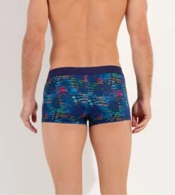 Boxer HOM Dreamland Bleu Marine – Sous-vêtement Homme Imprimé Floral en Polyamide -Lingerie Sipp dreamland boxer h bleu 3