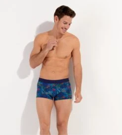 Boxer HOM Dreamland Bleu Marine – Sous-vêtement Homme Imprimé Floral en Polyamide -Lingerie Sipp dreamland boxer h bleu 5