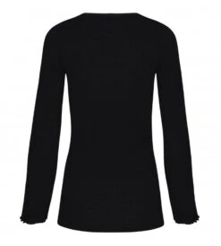 Lise Charmel Éblouissante Icône Or Nuit – Pull Laine & Soie à Manches Longues avec Décolleté V Brodé -Lingerie Sipp eblouissante icone t shirt ml bien etre 8161 or nuit 6