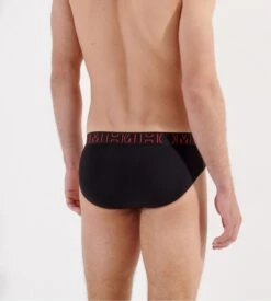 Hom Lot de 2 Slips Mini Etienne Black & Black Print – Coton Doux avec Ceinture Microfibre -Lingerie Sipp etienne mini 2p d042 black black print noir 2