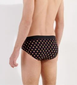 Hom Lot de 2 Slips Mini Etienne Black & Black Print – Coton Doux avec Ceinture Microfibre -Lingerie Sipp etienne mini 2p d042 black black print noir 6