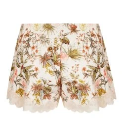 Short d'Intérieur Antigel Évasion Tropique Vert Mousse – Short Fluide Fleuri avec Dentelle -Lingerie Sipp evasion tropic short mi long matin tropic 4